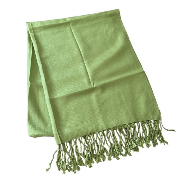 Accessories - NIP! Celery Green Pashmina/scarf/wrap with Tassels